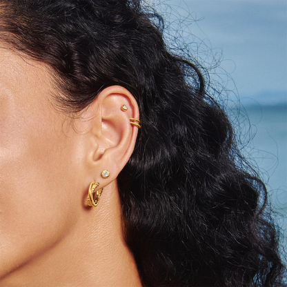 Entwined Dual Hoop Earrings in Gold Plated Sterling Silver