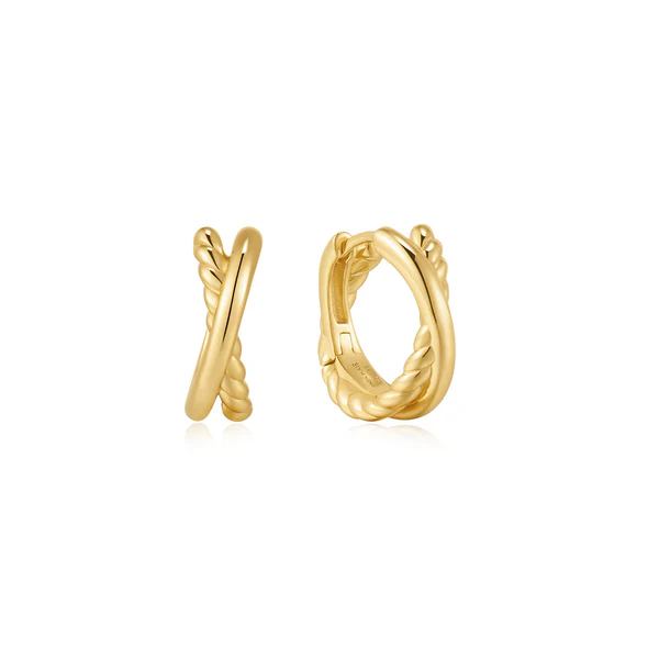 Entwined Dual Hoop Earrings in Gold Plated Sterling Silver