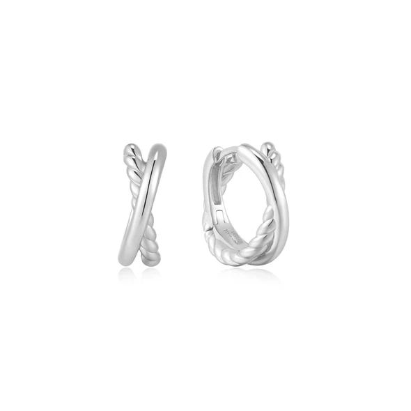 Entwined Dual Hoop Earrings in Sterling Silver