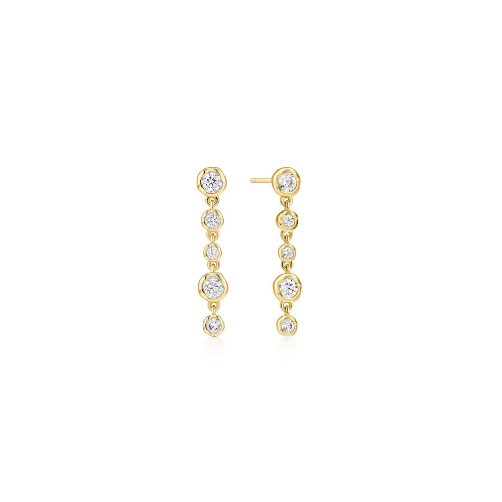 Cascade Bezel Drop Earrings in Gold Plated Sterling Silver