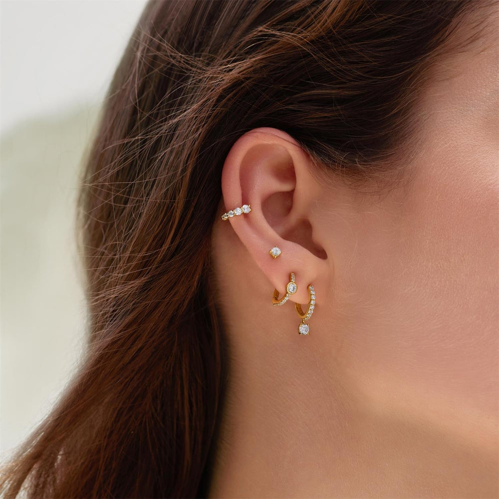 Graduated Sparkle Earrings in Gold Plated Sterling Silver