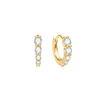 Graduated Sparkle Earrings in Gold Plated Sterling Silver