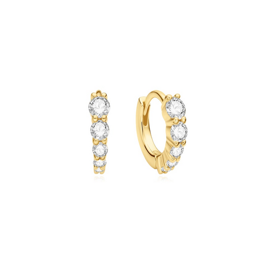 Graduated Sparkle Earrings in Gold Plated Sterling Silver