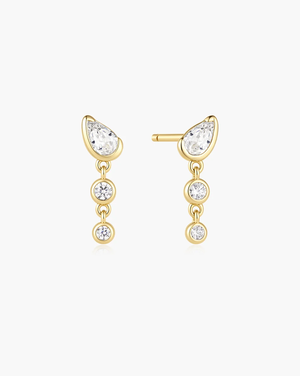Teardrop Dangle Earrings in Gold Plated Sterling Silver