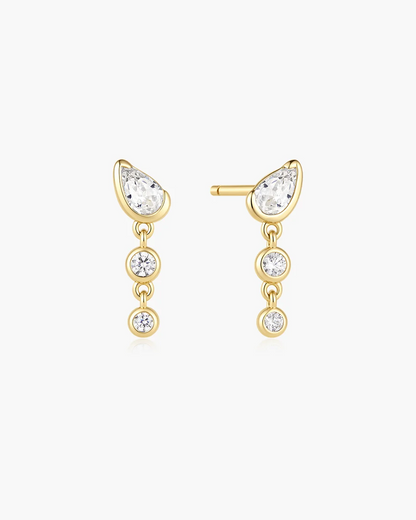 Teardrop Dangle Earrings in Gold Plated Sterling Silver