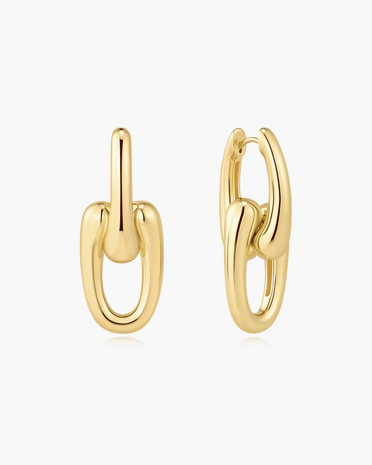 Sculptural Interlocking Hoops in Gold Plated Sterling Silver