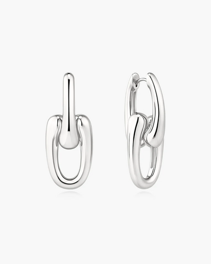 Sculptural Interlocking Hoops in Sterling Silver