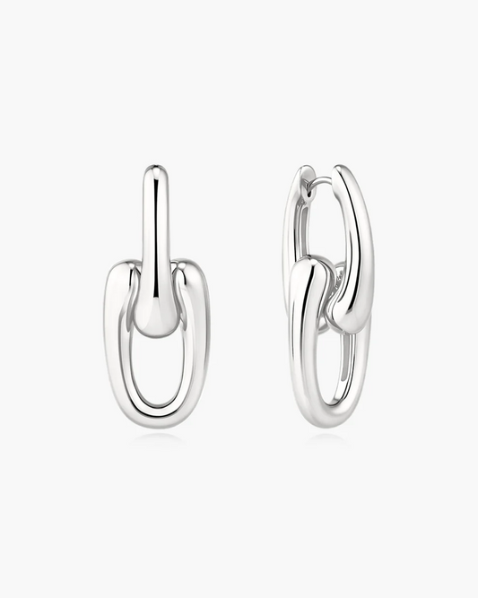 Sculptural Interlocking Hoops in Sterling Silver