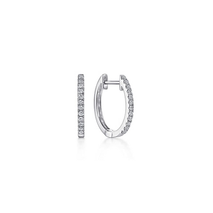 Diamond Classic Huggie Earrings in 14K White Gold