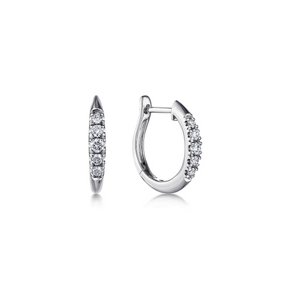Diamond Huggie Earrings in 14K White Gold