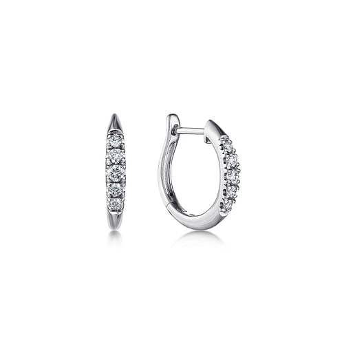Diamond Huggie Earrings in 14K White Gold