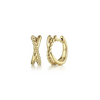 Twisted Huggie Earrings in 14K Yellow Gold