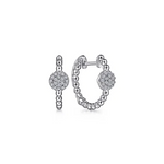 White Sapphire Pave Huggie Earrings in Sterling Silver