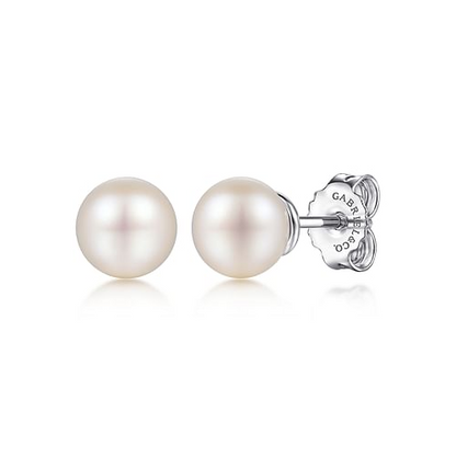 Pearl Stud Earrings in Sterling Silver