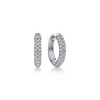 Diamond Pave Huggie Earrings in 14K White Gold