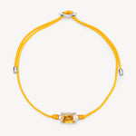 Fancy Yellow Stone Cord Bracelet in Sterling Silver