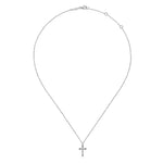 Twisted Rope Cross Pendant Necklace in 14K White Gold