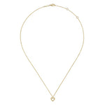 Bead Open Heart Pendant Necklace in 14K Yellow Gold