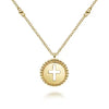 Bujukan Cross Disc Pendant Necklace in 14K Yellow Gold
