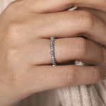 Diamond Geometric Stackable Band in 14K White Gold