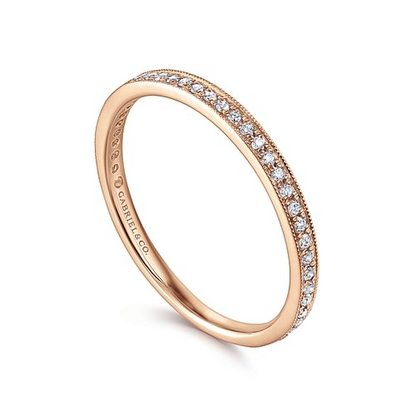 Diamond Pave Stackable Band in 14K Rose Gold