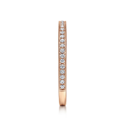 Diamond Pave Stackable Band in 14K Rose Gold