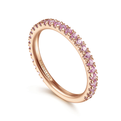 Pink Sapphire Band in 14K Rose Gold
