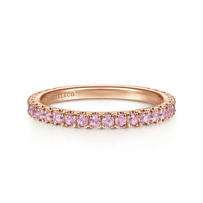 Pink Sapphire Band in 14K Rose Gold