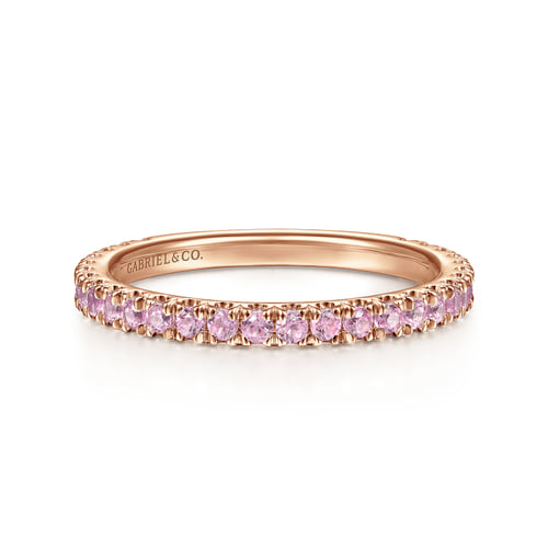 Pink Sapphire Band in 14K Rose Gold