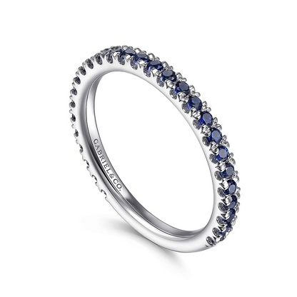 Sapphire Stackable Band in 14K White Gold