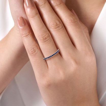 Sapphire Stackable Band in 14K White Gold