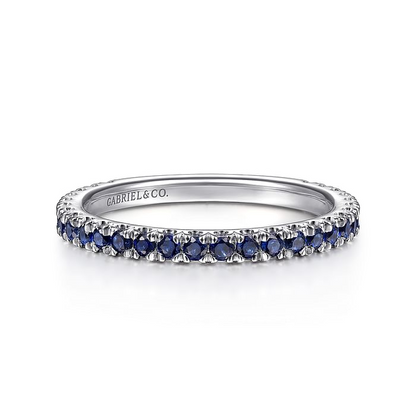 Sapphire Stackable Band in 14K White Gold