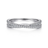 Diamond Cross-Over Stackable Band in 14K White Gold