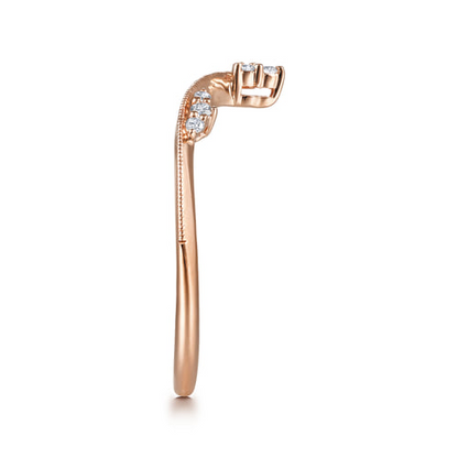 Diamond Contour Band in 14K Rose Gold