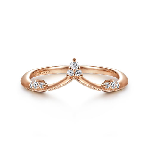 Diamond Contour Band in 14K Rose Gold