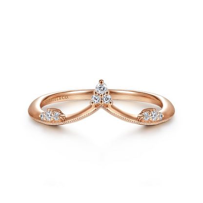 Diamond Contour Band in 14K Rose Gold