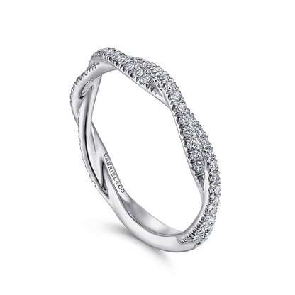 Diamond Braided Band in 14K White Gold