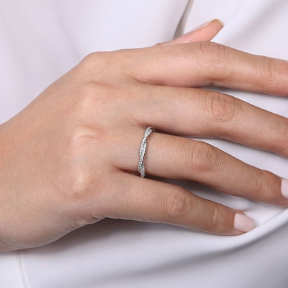 Diamond Braided Band in 14K White Gold