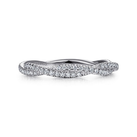 Diamond Braided Band in 14K White Gold