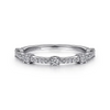 Diamond Station Stackable Band in 14K White Gold