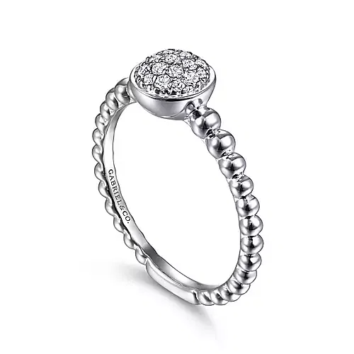 White Sapphire Pave Bujukan Ring in Sterling Silver