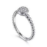 White Sapphire Pave Bujukan Ring in Sterling Silver
