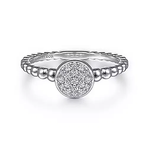 White Sapphire Pave Bujukan Ring in Sterling Silver