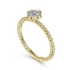 Diamond Clover Stackable Band in 14K Yellow Gold