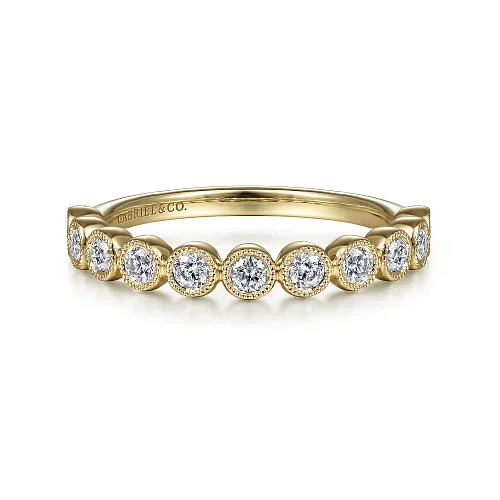 Diamond Bezel Stackable Band in 14K Yellow Gold