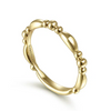 Beaded Stackable Band in 14K Yellow Gold