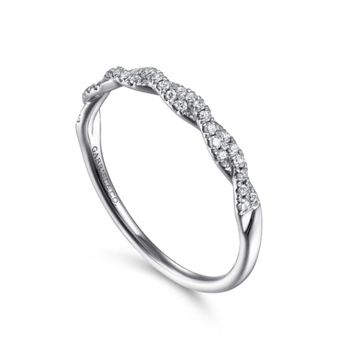Braided Diamond Band in 14K White Gold