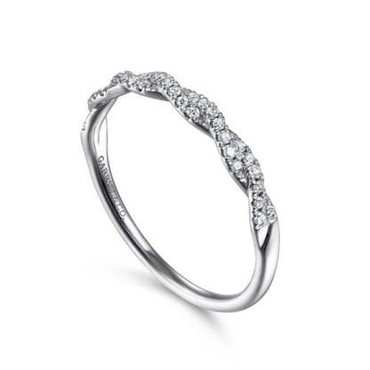 Braided Diamond Band in 14K White Gold