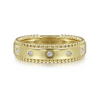 Diamond Bezel Wide Stackable Band in 14K Yellow Gold