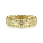 Diamond Bezel Wide Stackable Band in 14K Yellow Gold